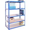 G-Rack Scaffale per Garage - Scaffalatura - 180cm x 120cm x 60cm - Blu - 5 Ripiani (175Kg a ripiano) - Capacità di carico 875Kg - 5 Anni di Garanzia