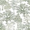 ReWallpaper Carta Da Parati Bianca e Verde Carte Adesive per Mobili Toile De Jouy Grigio 44.5CM×7M Pellicola per Mobili Fantasia Betulle Art Deco Carta Da Parati Camera Da Letto Bambino Salotto