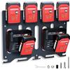 TOPOWN Supporto da parete 3 in 1 per caricabatterie Einhell e avvitatore a batteria, stabile supporto per batteria da 4 pezzi, nero
