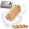 ToolSpace 4 Pezzi Spazzola per la Mano in Legno - Faggio Spazzolina per Pulizia Unghie Mani e Piedi - Dura Spazzole Doppiafaccia con Setole Naturale per Manicure Pedicure e Corpo - Spa Accessorio