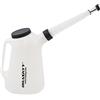 HASKYY Caraffa per olio da 1,2,3,4,5,6,8 l, dosatore (6 litri), colore bianco