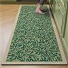 Highdi Tappeto Cucina,Antiscivolo Tappeto Passatoia Cucina, Stile Floreale Americano Tappeto Cucina in Diatomite,Tappeti Runner Tappeto Corridoio per Ingresso Soggiorno Bagno (Foglie Verdi 1,45x120cm)