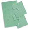 SpazioTessile Tappeto Bagno Scendi Doccia Spugna cm 45x60-60x90-60x120-60x180 Cotone Greca Made in Italy (Verde, Set 3 Pezzi)