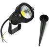 Generico UNIVERSO FARO PROIETTORE COB LED ORIENTABILE DA GIARDINO CON PICCHETTO 5W IP65 LUCE BIANCO CALDO - FREDDO - NATURALE - VERDE (BIANCO FREDDO)