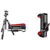 Manfrotto Befree Advanced Treppiede con Chiusura a Leva & Mcpixi Attacco Universale Per Smartphone, Versione Pro, Nero, ‎3.9 x 9.3 x 14.7 cm 41 grammi