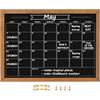 Umtiti YLHB-QZ-4560 - Lavagna con calendario, 45 x 59,9 cm, superficie magnetica, in legno di pino massiccio, per pianificazione, orario scolastico, promemoria, lavagna da appendere per ufficio,
