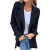 Yancremio Classico Cappotto in Misto di Lana da Donna Autunno e Inverno Moda Monopetto Trench Casual Giacca Sciolto Business Elegante Cappotto a Maniche Lunghe (Nero,XL)