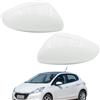 Ruolin Tappi per Specchietti Bianco, Copri Specchietto Retrovisore Auto Coppia Calotte Specchio Destra + Sinistra Sostituzione per Peugeot 208 2013-2019