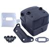 Adefol Kit Marmitta per Husqvarna 372xp 390 365 362 Motosega, ADEFOL Marmitta di Scarico + Guarnizione + Staffa + Piastra di Raffreddamento Ricambi Parti della Motosega Accessorio
