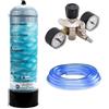 GASFRIGO® - Kit impianto acquario: bombola CO2 1300 gr. M10x1 con piedino + riduttore di pressione a 2 manometri + tubo
