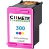 COMETE CONSOMMABLE COMETE 300-1 Cartuccia d'inchiostro compatibile con HP 300 (CC641EE) Colore - per HP 300 DeskJet D2660 D5560 F2480 F4280 F4580 Envy 110 114 120 PhotoSmart C4680 C4780 C4670 C4600 C4700
