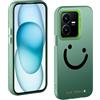 TAUYN Custodia per Vivo Y22/Y22s/Y35 4G, Indietro Faccia Sorridente Modello Desingn Cover, PC Antiurto Ultra Sottile Custodia, Verde