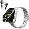 Denash Smartwatch e Auricolari 2 in 1, 2,01'' Schermo HD Bluetooth Fitness Tracker, 100 + Modalità di Sport, Monitor del Sonno Frequenza Cardiaca, Compatibile con Android e iOS