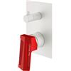 Mariner Lamborghini Hyper rubinetto vasca/doccia per 2-3 uscite, per corpo incasso, HYP1991-BO+LEV001C-FL, Lamborghini Hyper arctic white [Rubinetteria Bagno > Rubinetteria Doccia]