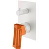 Mariner Lamborghini Hyper rubinetto vasca/doccia per 2-3 uscite, per corpo incasso, HYP1991-BO+LEV001C-FB, Lamborghini Hyper arctic white [Rubinetteria Bagno > Rubinetteria Doccia]