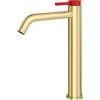 Mariner Lamborghini Spectra rubinetto lavabo in acciaio inox con corpo del rubinetto rialzato, SPE9952-POB+SPE0099-FL, Lamborghini Spectra brushed aurea [Rubinetteria Bagno > Rubinetteria Lavabo]
