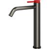 Mariner Lamborghini Spectra rubinetto lavabo in acciaio inox con corpo del rubinetto rialzato, SPE9952-PGM+SPE0099-FL, Lamborghini Spectra brushed titanium [Rubinetteria Bagno > Rubinetteria Lavabo]