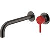 Mariner Lamborghini by Mariner Spectra rubinetto lavabo a parete in acciaio inox, per corpo incasso, SPE9900-PGM+SPE0103-FL+SPE0058-PGM, Lamborghini Spectra brushed titanium [Rubinetteria Bagno > Rubinetteria Lavabo]