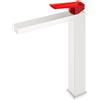 Mariner Lamborghini Hyper rubinetto lavabo con corpo del rubinetto rialzato, HYP9952-BO+LEV001-FL, Lamborghini Hyper arctic white [Rubinetteria Bagno > Rubinetteria Lavabo]