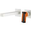 Mariner Lamborghini by Mariner Hyper rubinetto lavabo a parete, per corpo incasso, HYP9911-BO+LEV001C-CFB+BOQ0258-BOTL, Lamborghini Hyper arctic white [Rubinetteria Bagno > Rubinetteria Lavabo]