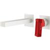 Mariner Lamborghini by Mariner Hyper rubinetto lavabo a parete, per corpo incasso, HYP9911-BO+LEV001C-FL+BOQ0258-BOTL, Lamborghini Hyper arctic white [Rubinetteria Bagno > Rubinetteria Lavabo]