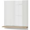 Vicco specchio contenitore bagno Marelle, Bianco/Rovere artigianale, 60 x 67 cm con ripiano