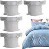 Dujuanus 4pcs Bed Sheet Holder with Lock Strips, Heavy Duty Bed Sheet Holder Corner, Open Corner Bed Sheet Holder with Lock Strips, Bed Sheet Clips Straps (Gray)
