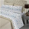 BANZAII TEXTILE INNOVATOR ONLINE Set Completo Lenzuola Matrimoniale 100% Cotone, Made in Italy, con Angolo h 30 cm, Viviana Azzurro