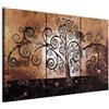 B&D XXL - Quadro Albero della vita Klimt 90x60 cm 3 Pezzi - Stampa su Tela Canvas in TNT Tessuta - Quadri Componibili Moderni Soggiorno Grandi - Murale Arte Decorazioni da Parete Decori a-A-0106-b-h