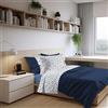 PENSIERI DELICATI Completo Letto Singolo in Percalle 100% Cotone, Completo 160x300 Comprensivo di Lenzuolo Sotto, Lenzuolo Sopra e 1 Federa a due Volant, Made in Italy, Fantasia Dandy Azzurro