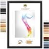 FRAMO Cornice portafoto in legno 80 x 90 cm (dimensione immagine) in pino nero | Dimensioni selezionabili | Poster | Puzzle | Incollaggio | Personalizzato | Personalizzato