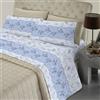 BANZAII TEXTILE INNOVATOR ONLINE Set Completo Lenzuola Matrimoniale 100% Cotone, Made in Italy, con Angolo h 30 cm, Cristina Azzurro