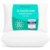 Flowen Cuscini Letto Coppia di Guanciali 50x70 per Dormire Imbottitura Standard Antiacaro Anallergico Traspirante Rettangolare per Matrimoniale Singolo con Federa in Microfibra Sfoderabile e Lavabile