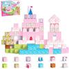 SHAREMI Costruzioni Magnetiche per Bambini Giochi 3 4 5 6 7 8 9 Anni, 78 Pezzi 3D Blocchi Magnetici del Castello Rosa STEM Montessori Gioco Educativo, Regalo Compleanno Natale Gadget Bambina Bimbi 3+ Anni