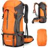 JOVELL Zaino da 70L Impermeabile per Escursionismo e Campeggio con Copertura per la Pioggia, Ultraleggero ad Alta Capacità per Sport all'Aperto, Viaggio, Arrampicata e Touring (Nero)
