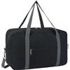 Narwey Bagaglio a Mano 40x20x25 Ryanair Borsone da Viaggio Pieghevole Aereo Borsa Palestra Borsa Weekend con Tracolla (Nero)