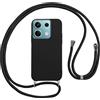 Vauki Cover per Cordino con Collana per Xiaomi Redmi Note 13 5G 6.67, Custodia Silicone Morbido con Corda, Case Tracolla Antiurto con Necklace Regolabile per Redmi Note 13 5G, Nero