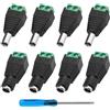 YIXISI 4 Paia 5.5x2.1mm DC Vite Terminale Spina Connettore, 12V DC Alimentazione Jack Connettore Adattatore, con Cacciavite, per CCTV Telecamera LED Striscia