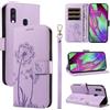 Bravoday Cover per Samsung Galaxy A40, Custodia in PU Pelle Portafoglio Flip Schede con Slot per Carte, Magnetica Antiurto Cover per Galaxy A40, Viola