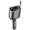Wixzor Caricatore Auto USB C Auto 82W 5-in-1 con Retrattile PD 3.0 | Ricarica Rapida per iPhone 16 15 14 13 12 Pro Max, iPad, Galaxy S25 S24 Ultra, Tablet, GPS (Nero)