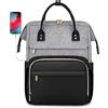 LOVEVOOK Zaino Donna Porta PC Antifurto Impermeabile, Zaino per Laptop 15.6 Pollici con Tasche Organizzate, Borsa da Viaggio Lavoro Ufficio Università Business, Grigio e Nero