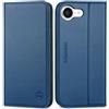 SHIELDON Custodia in Vera Pelle per iPhone 16e/17e 6,1 5G 2026, Blu Reale