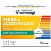 Vitarmonyl Ferro Acido Folico - Integratore Alimentare a base di Ferro e Acido Folico, con Spirulina - Per il Sistema Immunitario - Multivitaminico - Confezione da 30 capsule - Vitarmonyl