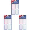 APLI 101096 - Busta 24 etichette scolastiche a righe blu/rosso/verdi, 36 x 56 mm, angoli arrotondati (Confezione da 3)