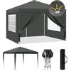 Laneetal Gazebo 3x3m Pieghevole, Gazebo da Giardino, Gazebo con Pareti Laterali, Pergola per Campeggio, Feste, Spiaggia, Gazebo Pop-up per Esterni, con Borsa per il Trasporto, Antracite