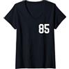Sports Numbers Store Donna Numero 85 college sport stile in bianco Maglietta con Collo a V