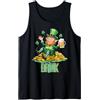 Happy St Patrick's Day Lucky Costume Gif Birra irlandese del giorno di San Patrizio del trifoglio del leprechaun Canotta