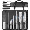 MOSFiATA Set Coltelli da Cucina con Custodia, Borsa con Coltelli Professionali per Chef, 10 Pezzi