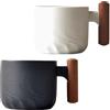 GOMETY Set di 2 tazze da espresso da 60 ml, tazze da caffè con manico, mini tazze da caffè in ceramica, per caffè espresso e moka (nero + bianco)