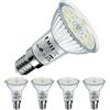 EACLL Lampadine LED E14 4.9W Equivalente a A15 Alogena 75W, Pacco da 4, 585lm 6000K Bianco Fredda, Faretti AC 230V senza Sfarfallio, Angolo a Fascio 120° Spot, Non Dimmerabile Lampade Riflettore